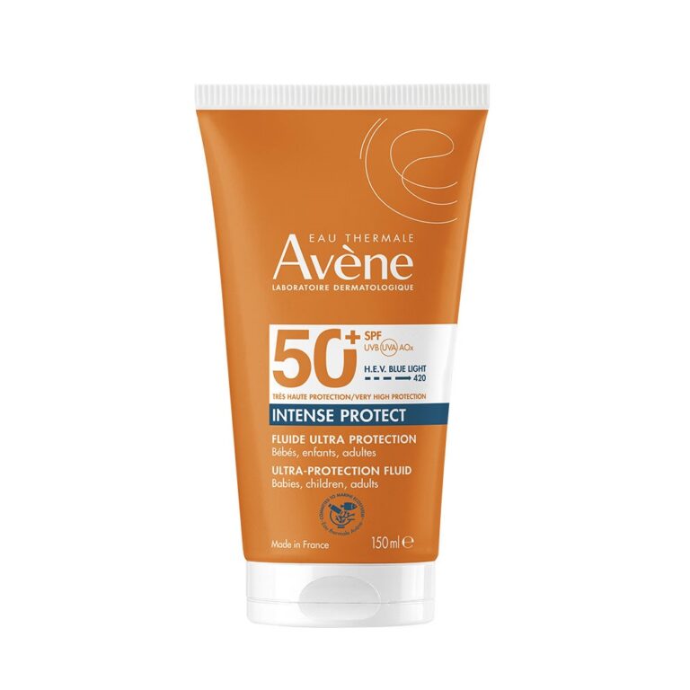 Avene, ავენი, Solaire Intense Protect, მზისგან დამცავი, SPF 50+, წყალგამძლე დამცავი, ლურჯი სინათლე, ტანის საცხი, სახის საცხი, 150 მლ