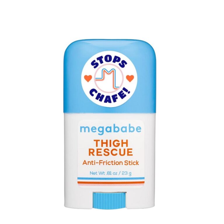 Megababe, მეგაბეიბი, Thigh Rescue, Anti-Chafe, გაღიზიანების საწინააღმდეგო, გადახეხვა, ბარძაყების სტიკი, დამცავი სტიკი, მინი ზომა, 23 გ