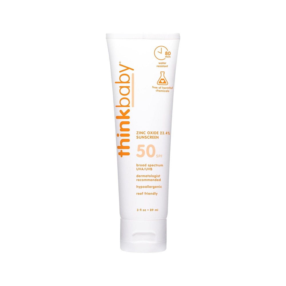 Thinkbaby, თინქბეიბი, Think, მზისგან დამცავი ბავშვებისთვის, საბავშვო საცხი, SPF 50+, მინერალური დამცავი, არა-ნანო თუთია, 89 მლ Thinkbaby, თინქბეიბი, Think, მზისგან დამცავი ბავშვებისთვის, საბავშვო საცხი, SPF 50+, მინერალური დამცავი, არა-ნანო თუთია, 89 მლ
