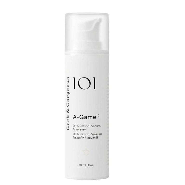Geek & Gorgeous, გიკ ენდ გორჯესი, გიკი, A-Game 10, რეტინალი, retinal, 0.1% რეტინალი, რეტინალდეჰიდი, ანტი-ასაკობრივი, ნაოჭების საწინააღმდეგო, პიგმენტაცია, კოლაგენი, ემულსია, შრატი, 30 მლ