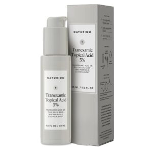 Naturium, ნატურიუმი, Tranexamic Topical Acid 5%, ტრანექსამის მჟავა, კოჯიკის მჟავა, პიგმენტაცია, მელაზმა, პოსტაკნე, გამაღიავებელი შრატი, 30 მლ