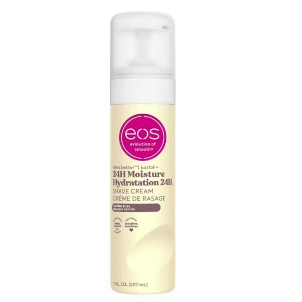 eos, ეოსი, Shave Cream, საპარსი კრემი, პარსვა, გაღიზიანების საწინააღმდეგო, შიის კარაქი, ტანის მოვლა, 207 მლ