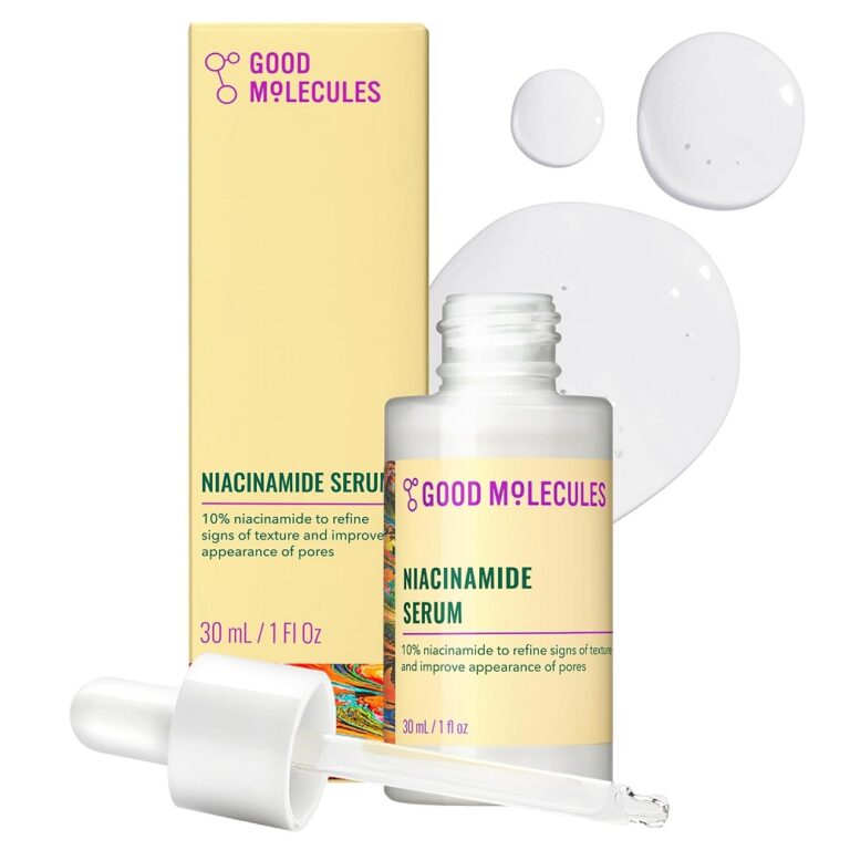 Good Molecules, გუდ მოლეკულსი, Niacinamide Serum, ნიაცინამიდი, შრატი, ფორების შემავიწროებელი, ცხიმიანი კანი, ლაქების საწინააღმდეგო, 30 მლ