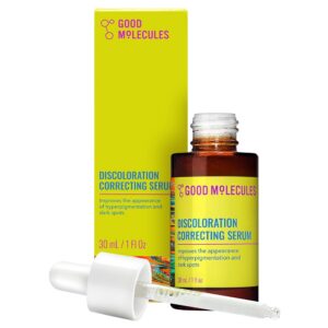 Good Molecules, გუდ მოლეკულსი, Discoloration Correcting Serum, ტრანექსამის მჟავა, ნიაცინამიდი, პიგმენტაცია, პიგმენტური ლაქები, პოსტაკნე, გამაღიავებელი შრატი, 30 მლ