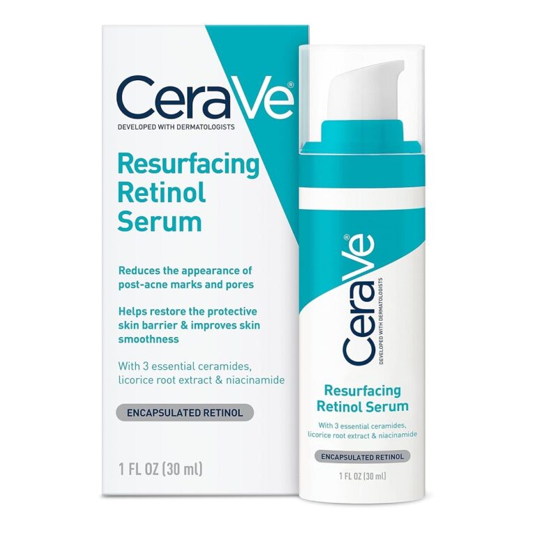CeraVe, ცერავე, Resurfacing Retinol, რეტინოლი, ინკაპსულირებული რეტინოლი, კერამიდები, პოსტაკნე, ფორები, ნიაცინამიდი, ტექსტურის გაუმჯობესება, 30 მლ