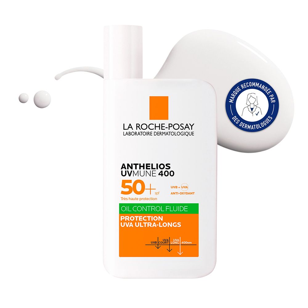 La Roche-Posay, ლა როშ პოზე, Anthelios, ანთელიოსი, UVMUNE 400, Oil Control, მზისგან დამცავი ფლუიდი, SPF 50+, ცხიმიანი კანი, 50 მლ La Roche-Posay, ლა როშ პოზე, Anthelios, ანთელიოსი, UVMUNE 400, Oil Control, მზისგან დამცავი ფლუიდი, SPF 50+, ცხიმიანი კანი, 50 მლ