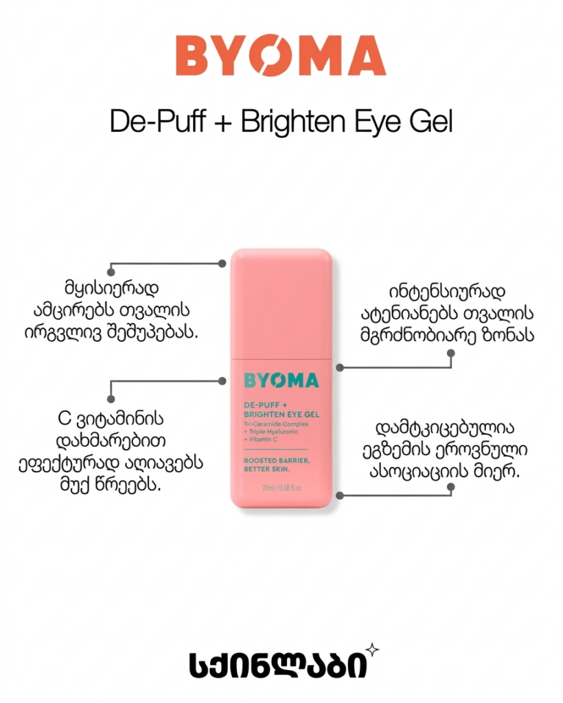 ბიომა byoma Srato შრატი shrati hydrating serum თვალის კრემი , შეშუპების საწინააღმდეგო