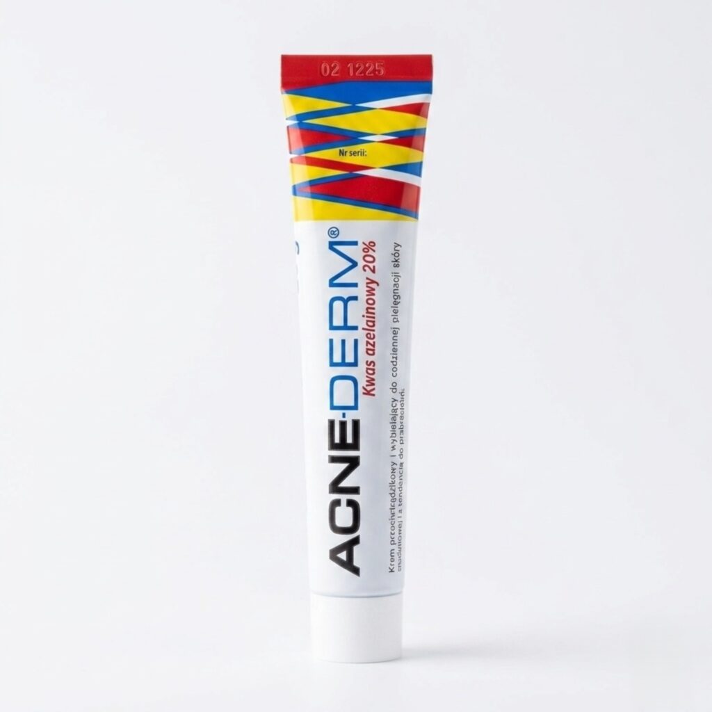 Acne-Derm, აკნე დერმი, Azelaic Acid 20%, აზელაინის მჟავა, აკნე, მელაზმა, პიგმენტაცია, პოსტაკნე, სააფთიაქო, 20 გ
