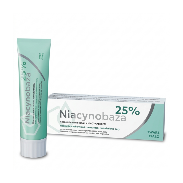 Niacynobaza, ნიაცინობაზა, Niacinamide 25%, ნიაცინამიდი, კონცენტრირებული შრატი, სახისა და ტანის შრატი, აკნე, პიგმენტაცია, ცხიმიანი კანი, ფორების შემავიწროებელი, 30 გ