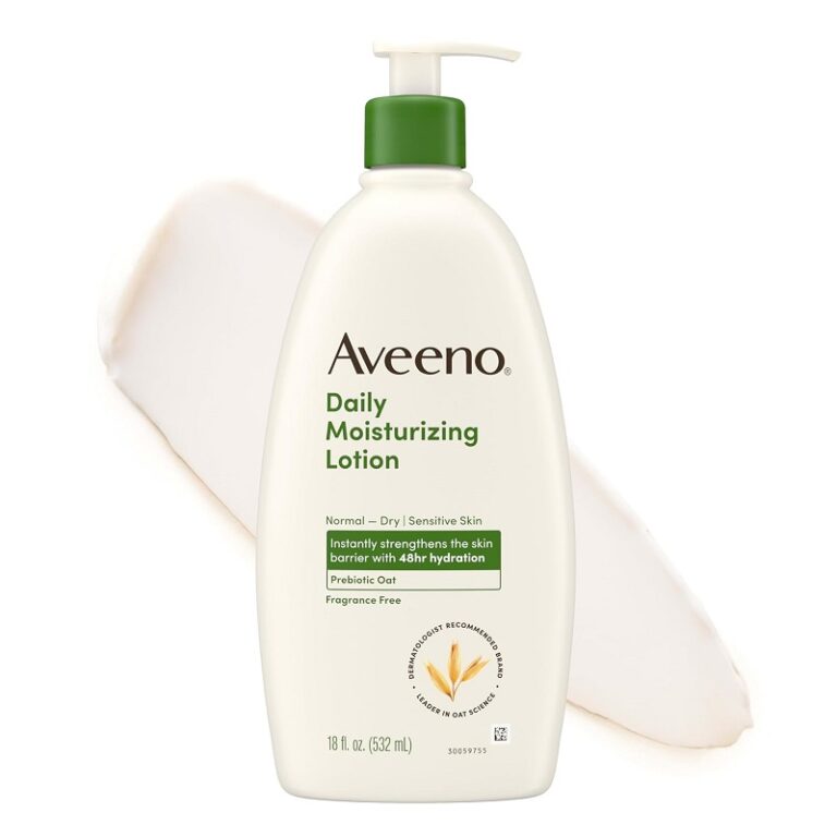 Aveeno, ავინო, Daily Moisturizing, ტანის ლოსიონი, დამატენიანებელი ლოსიონი, შვრია, პრებიოტიკური შვრია, მშრალი კანი, უსუნო, Fragrance Free, არაკომედოგენური, ტანის მოვლა, 532 მლ