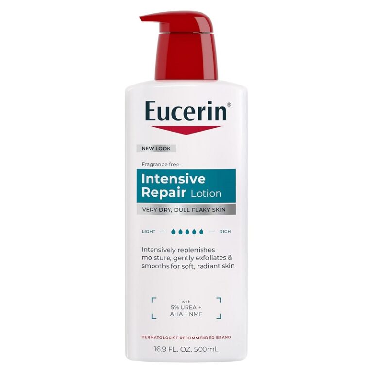 Eucerin, ოსერინი, Intensive Repair, ტანის ლოსიონი, დამატენიანებელი, შარდოვანა, Urea, AHA მჟავა, ექსფოლიაცია, მშრალი კანი, აქერცლილი კანი, უსუნო, 500 მლ