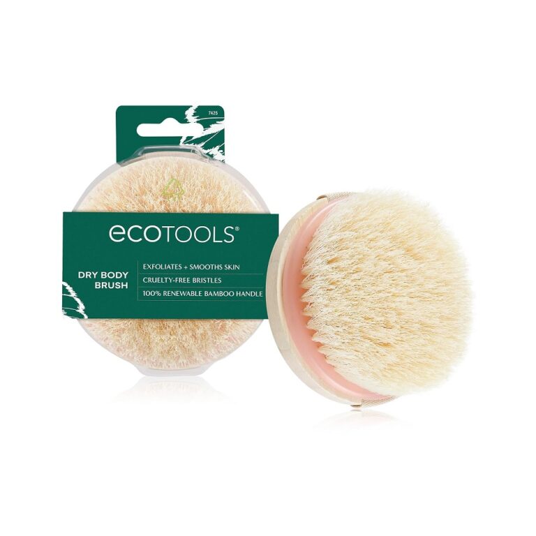 EcoTools, ეკოთულსი, Dry Body Brush, მშრალი ჯაგრისი, ტანის ჯაგრისი, მშრალი დავარცხნა, dry brushing, ექსფოლიაცია, ცელულიტი, სისხლის მიმოქცევა, ვეგანური, ბამბუკის ჯაგრისი, ტანის მოვლა