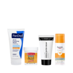 • PanOxyl 10% Wash • De La Cruz 10% Sulfur • The Inkey List Omega Water Cream • Eucerin Oil Control SPF 50
