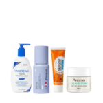 • Vanicream Gentle Facial Cleanser • Prequel Skin Universal Spray • Skinoren 15% Gel • Aveeno Calm + Restore Oat Gel