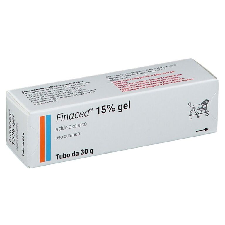 Finacea, ფინაცეა, Leo Pharma, Azelaic Acid, აზელაინის მჟავა 15%, როზაცეა, აკნე, პიგმენტური ლაქები, პოსტ-აკნე, სიწითლე, სამკურნალო გელი, 30 გ